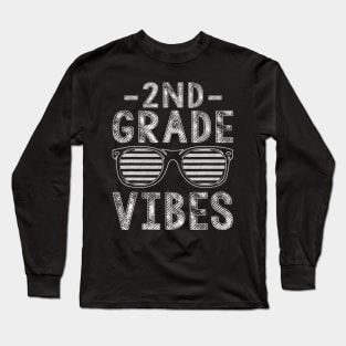 Back To School 2Nd Grade Vibes Second Grade Teacher Student Long Sleeve T-Shirt